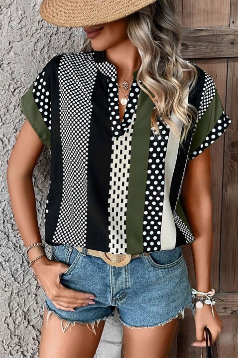 Дамска блуза ZAREOLDA KHAKI, Цвят: каки, IVET.BG - Твоят онлайн бутик.