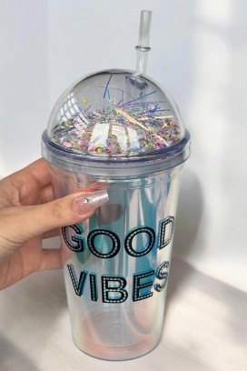 чаша за вода със сламка STEISY - 500 мл