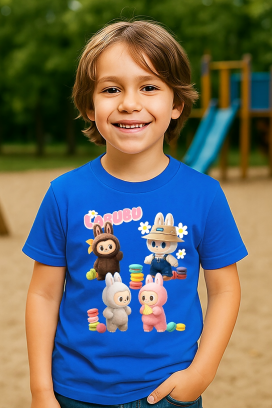 детска тениска LABUBU TOYTOP BLUE