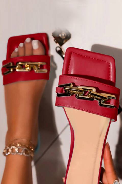 Дамски чехли DEVORTA RED, Цвят: червен, IVET.BG - Твоят онлайн бутик.