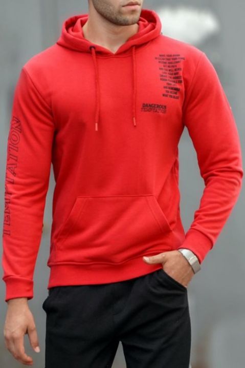 Мъжки суичър RAMIRO RED, Цвят: червен, IVET.BG - Твоят онлайн бутик.