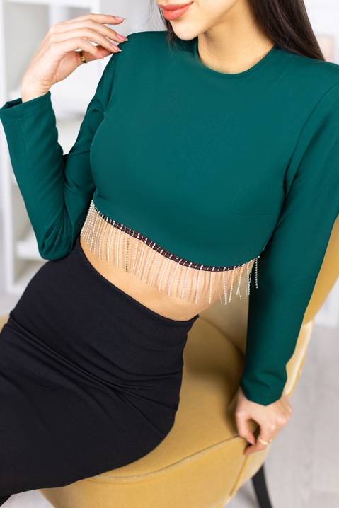 Дамска блуза KORTINA GREEN, Цвят: зелен, IVET.BG - Твоят онлайн бутик.