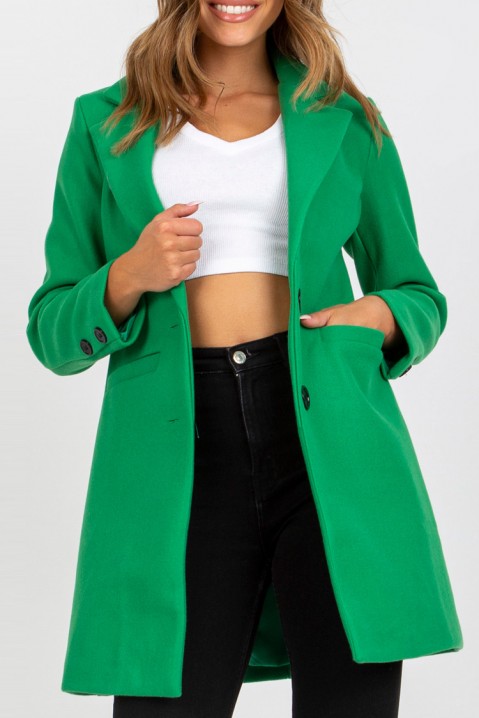 Палто YOLINDA GREEN, Цвят: зелен, IVET.BG - Твоят онлайн бутик.