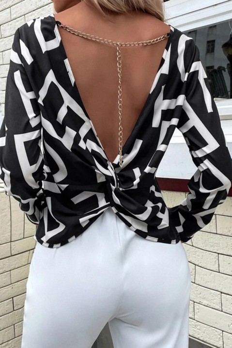 Дамска блуза VINEZA, Цвят: черно и бяло, IVET.BG - Твоят онлайн бутик.