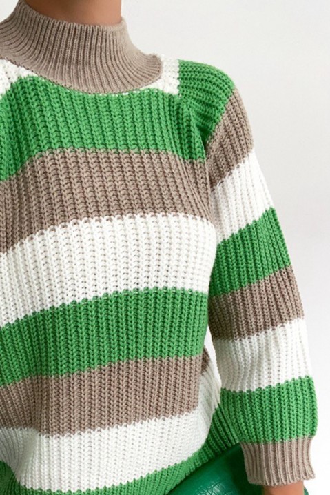 Пуловер COLORENA GREEN, Цвят: многоцветен, IVET.BG - Твоят онлайн бутик.