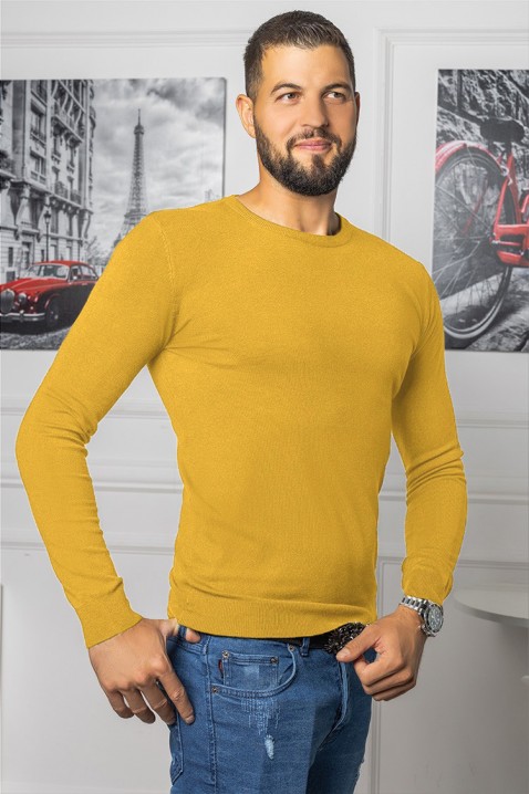 Мъжки пуловер RODOS MUSTARD, Цвят: горчица, IVET.BG - Твоят онлайн бутик.
