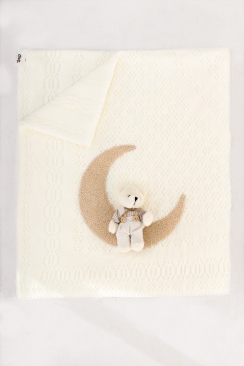 Бебешко одеяло BONETI 80x94 cm, Цвят: екрю, IVET.BG - Твоят онлайн бутик.