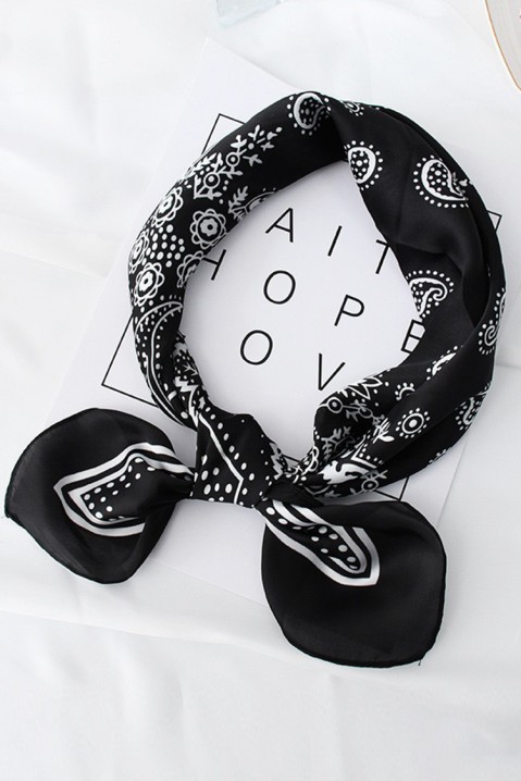 Фишу AFRENIA 70x70 cm, Цвят: черен с бял, IVET.BG - Твоят онлайн бутик.