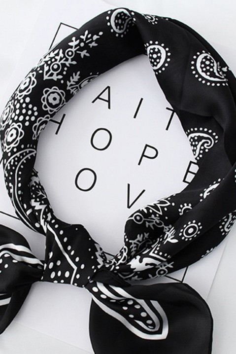 Фишу AFRENIA 70x70 cm, Цвят: черен с бял, IVET.BG - Твоят онлайн бутик.