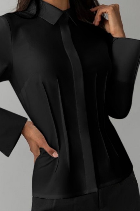 Дамска риза EVARELA BLACK, Цвят: черен, IVET.BG - Твоят онлайн бутик.