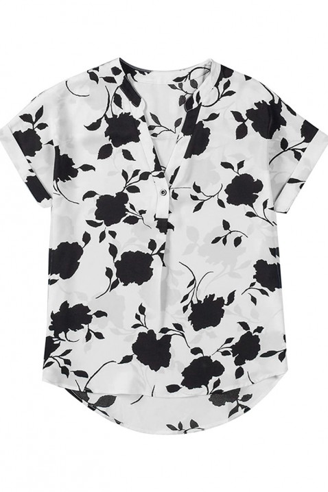 Дамска блуза RAVORSA WHITE, Цвят: бял с черен, IVET.BG - Твоят онлайн бутик.