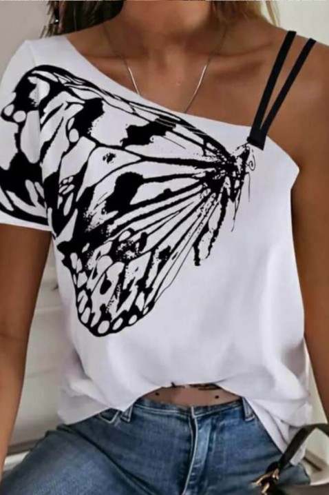Дамска блуза MEGALIA, Цвят: бял с черен, IVET.BG - Твоят онлайн бутик.