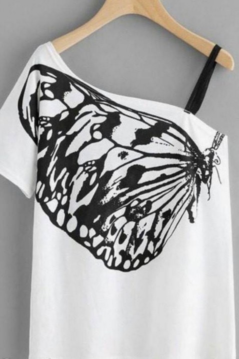 Дамска блуза MEGALIA, Цвят: бял с черен, IVET.BG - Твоят онлайн бутик.