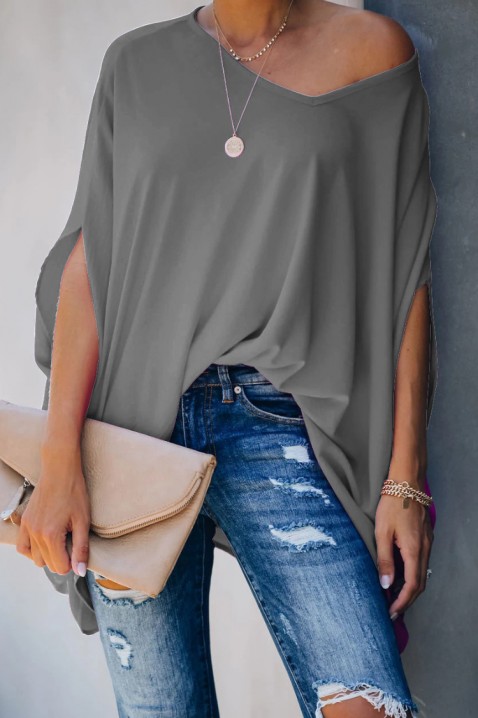 Дамска блуза ABIMELA GREY, Цвят: сив, IVET.BG - Твоят онлайн бутик.