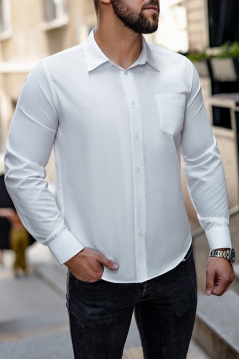 Мъжка риза MALTIVO WHITE, Цвят: бял, IVET.BG - Твоят онлайн бутик.