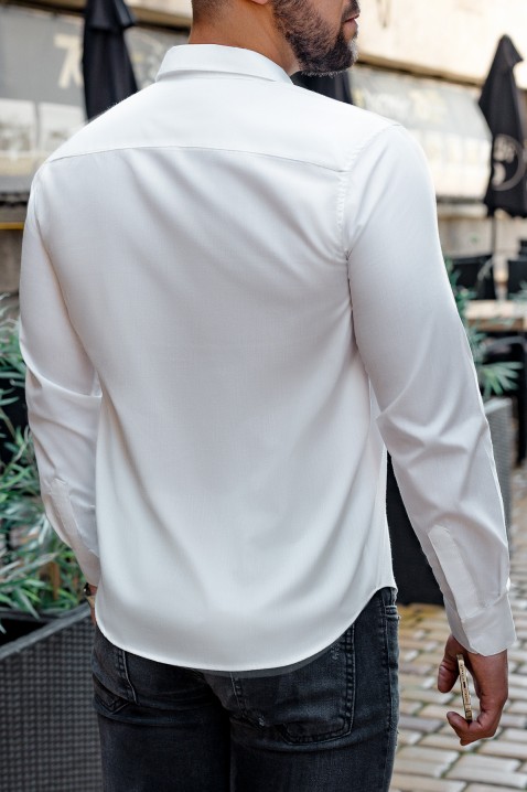 Мъжка риза MALTIVO WHITE, Цвят: бял, IVET.BG - Твоят онлайн бутик.