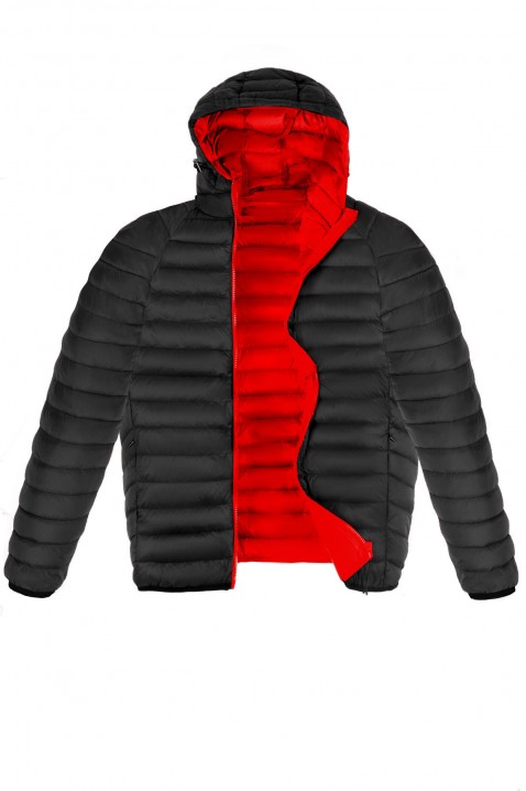 Мъжко яке EVERET BLACK, Цвят: черен с червен, IVET.BG - Твоят онлайн бутик.
