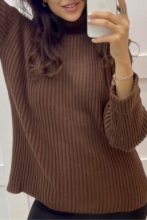Пуловер PRALOMA BROWN, Цвят: кафяв, IVET.BG - Твоят онлайн бутик.
