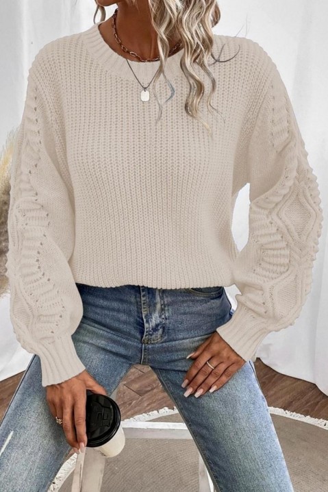 Пуловер RETILSA WHITE, Цвят: бял, IVET.BG - Твоят онлайн бутик.