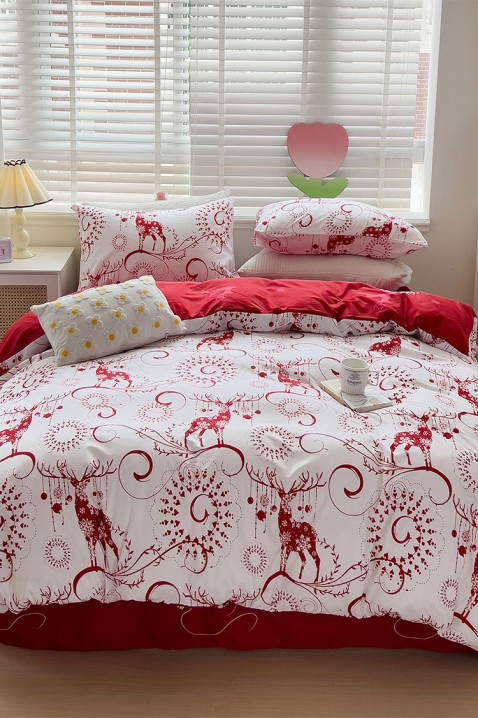 Спален комплект GANILTA 200x220 cm, Цвят: бял с червен, IVET.BG - Твоят онлайн бутик.