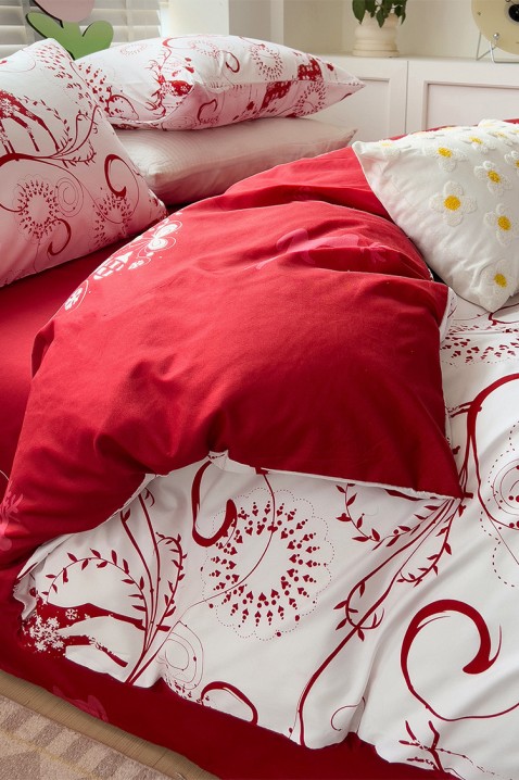 Спален комплект GANILTA 200x220 cm, Цвят: бял с червен, IVET.BG - Твоят онлайн бутик.