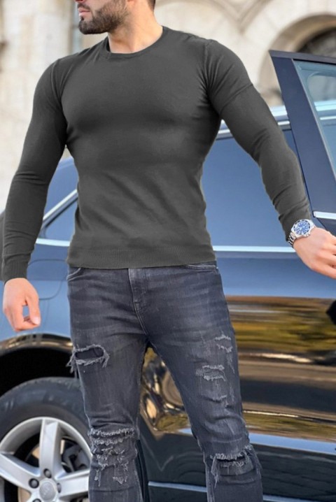 Мъжки пуловер RODOS GRAFIT, Цвят: графит, IVET.BG - Твоят онлайн бутик.