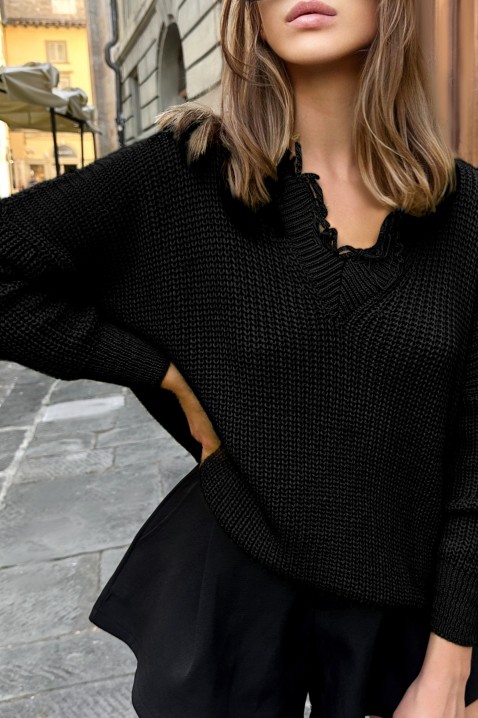 Пуловер FELOTINA BLACK, Цвят: черен, IVET.BG - Твоят онлайн бутик.