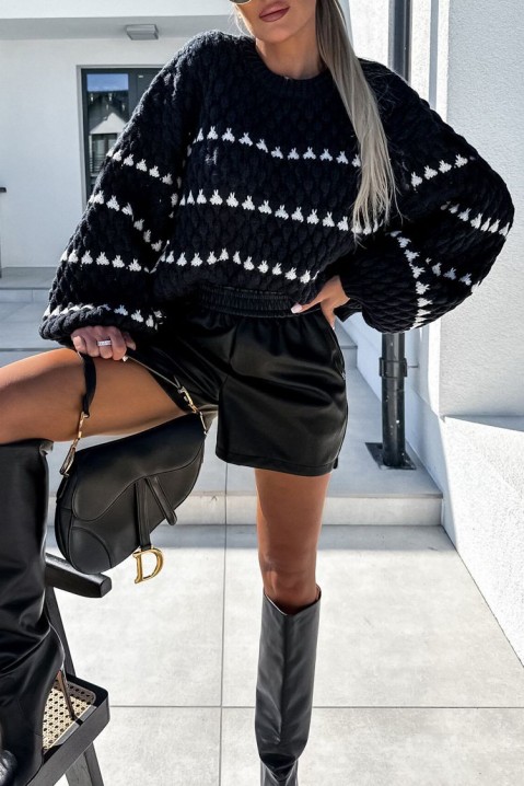 Пуловер DENIHA, Цвят: черно и бяло, IVET.BG - Твоят онлайн бутик.