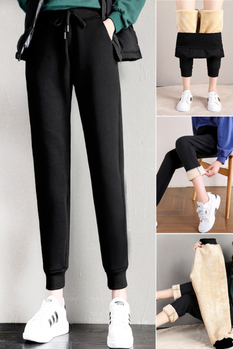 Панталон с полар MARILADA, Цвят: черен, IVET.BG - Твоят онлайн бутик.
