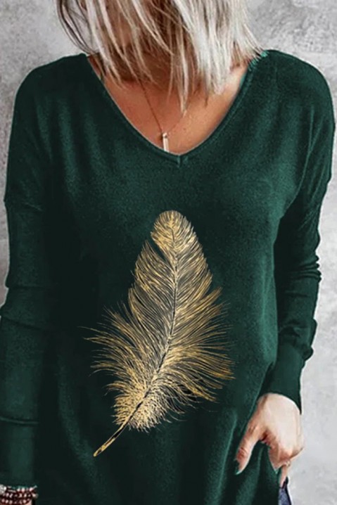 Дамска блуза FERINDA GREEN, Цвят: зелен, IVET.BG - Твоят онлайн бутик.