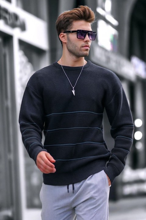 Мъжки пуловер FABIOLO NAVY, Цвят: тъмносин, IVET.BG - Твоят онлайн бутик.