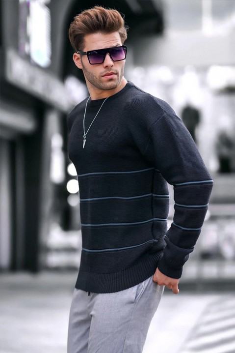 Мъжки пуловер FABIOLO NAVY, Цвят: тъмносин, IVET.BG - Твоят онлайн бутик.