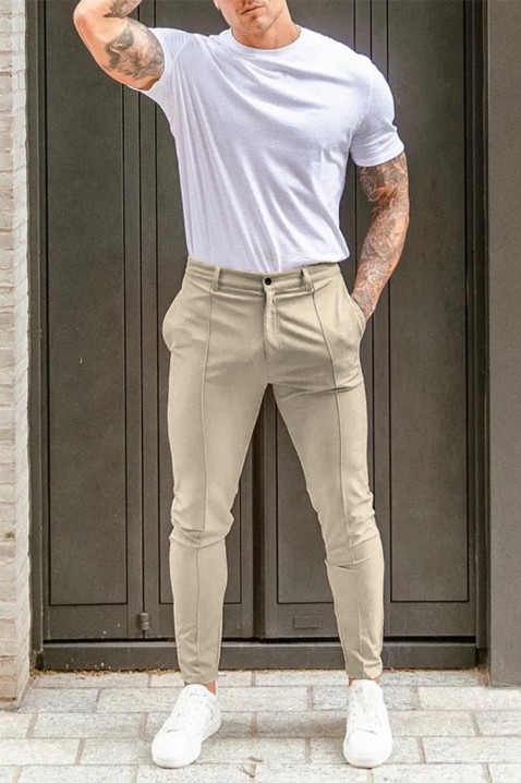 Мъжки панталон VOCO ECRU, Цвят: екрю, IVET.BG - Твоят онлайн бутик.