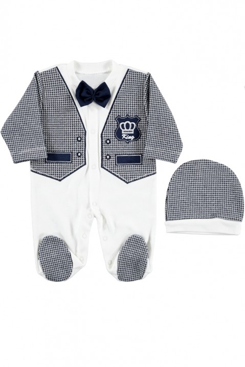 Бебешки комплект за момче DORSIFI, Цвят: синьо и бяло, IVET.BG - Твоят онлайн бутик.