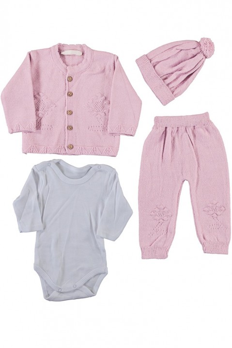Комплект за момиче от 4 части FERLISANA, Цвят: бяло с розово, IVET.BG - Твоят онлайн бутик.
