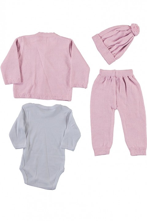 Комплект за момиче от 4 части FERLISANA, Цвят: бяло с розово, IVET.BG - Твоят онлайн бутик.
