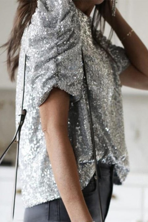 Блуза KREMISA SILVER, Цвят: сребърен, IVET.BG - Твоят онлайн бутик.