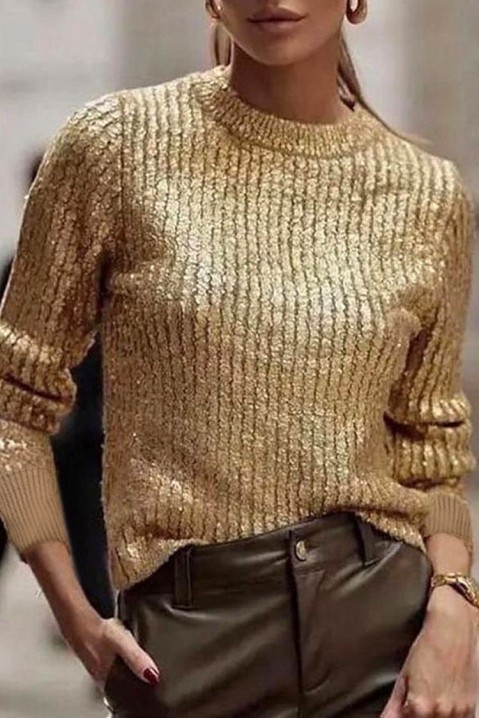 Пуловер BAFONSA, Цвят: златен, IVET.BG - Твоят онлайн бутик.