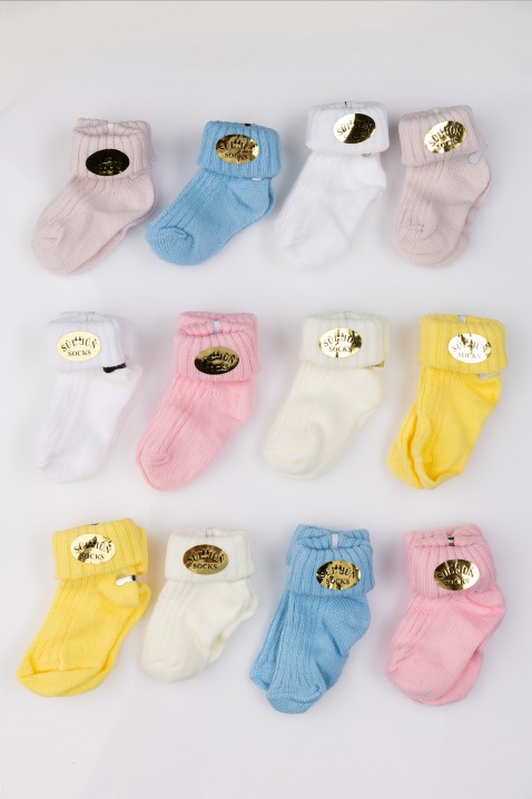 Комплект от 12 броя бебешки чорапи NOVENTI, Цвят: многоцветен, IVET.BG - Твоят онлайн бутик.