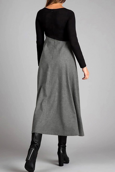 Рокля SOBRELSA, Цвят: черен със сив, IVET.BG - Твоят онлайн бутик.