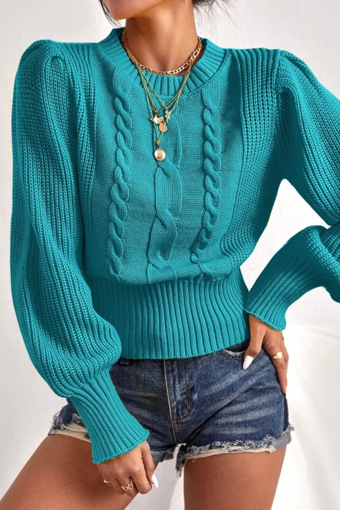 Пуловер NISEMONA, Цвят: тюркоаз, IVET.BG - Твоят онлайн бутик.