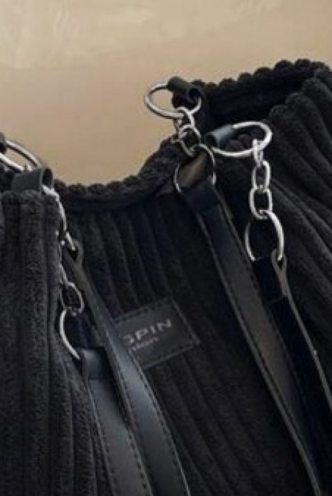 Дамска чанта SOMELARA BLACK, Цвят: черен, IVET.BG - Твоят онлайн бутик.