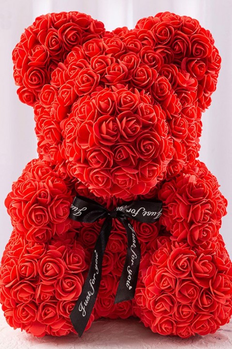 Мече от рози MERINDI RED 34 cm, Цвят: червен, IVET.BG - Твоят онлайн бутик.