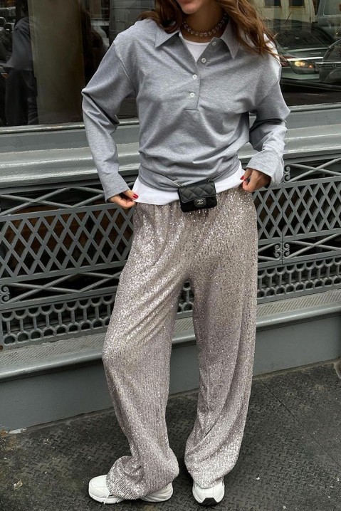 Панталон METOLDRA SILVER, Цвят: сребърен, IVET.BG - Твоят онлайн бутик.