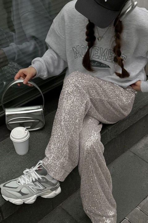 Панталон METOLDRA SILVER, Цвят: сребърен, IVET.BG - Твоят онлайн бутик.