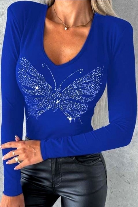 Дамска блуза MARIESA BLUE, Цвят: син, IVET.BG - Твоят онлайн бутик.