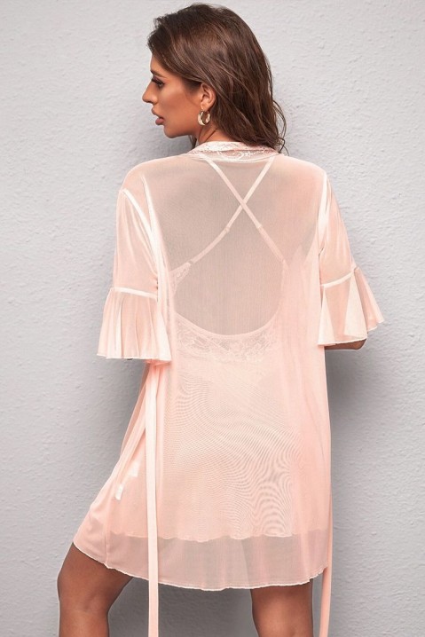 Комплект нощница с халат SELIGANA PEACH, Цвят: праскова, IVET.BG - Твоят онлайн бутик.