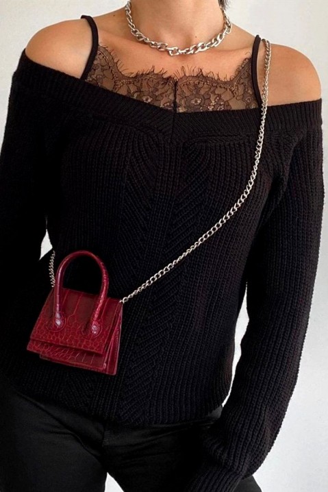 Пуловер PONANSA BLACK, Цвят: черен, IVET.BG - Твоят онлайн бутик.