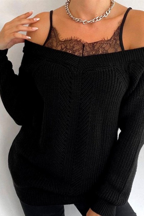 Пуловер PONANSA BLACK, Цвят: черен, IVET.BG - Твоят онлайн бутик.