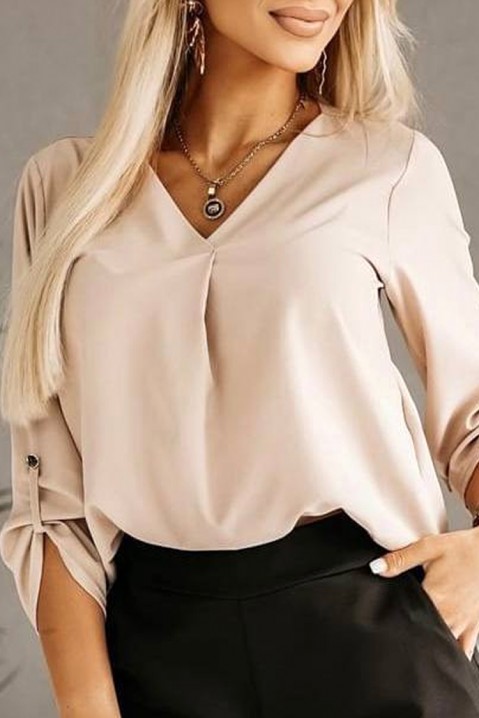 Дамска блуза FIGRELSA BEIGE, Цвят: беж, IVET.BG - Твоят онлайн бутик.